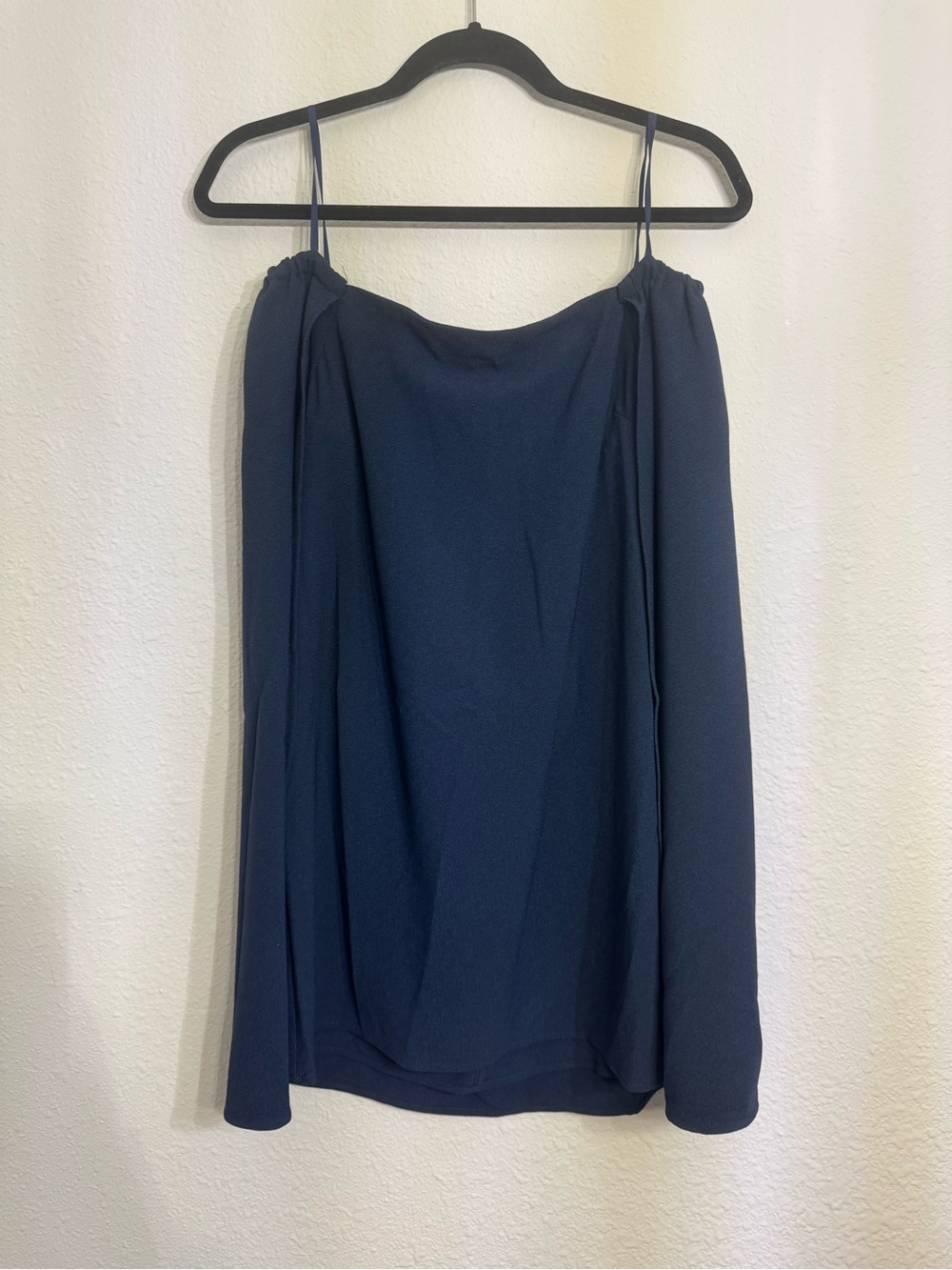 Buddy Love Jann Navy Off Shoulder Long Sleeve Cape Dress XS